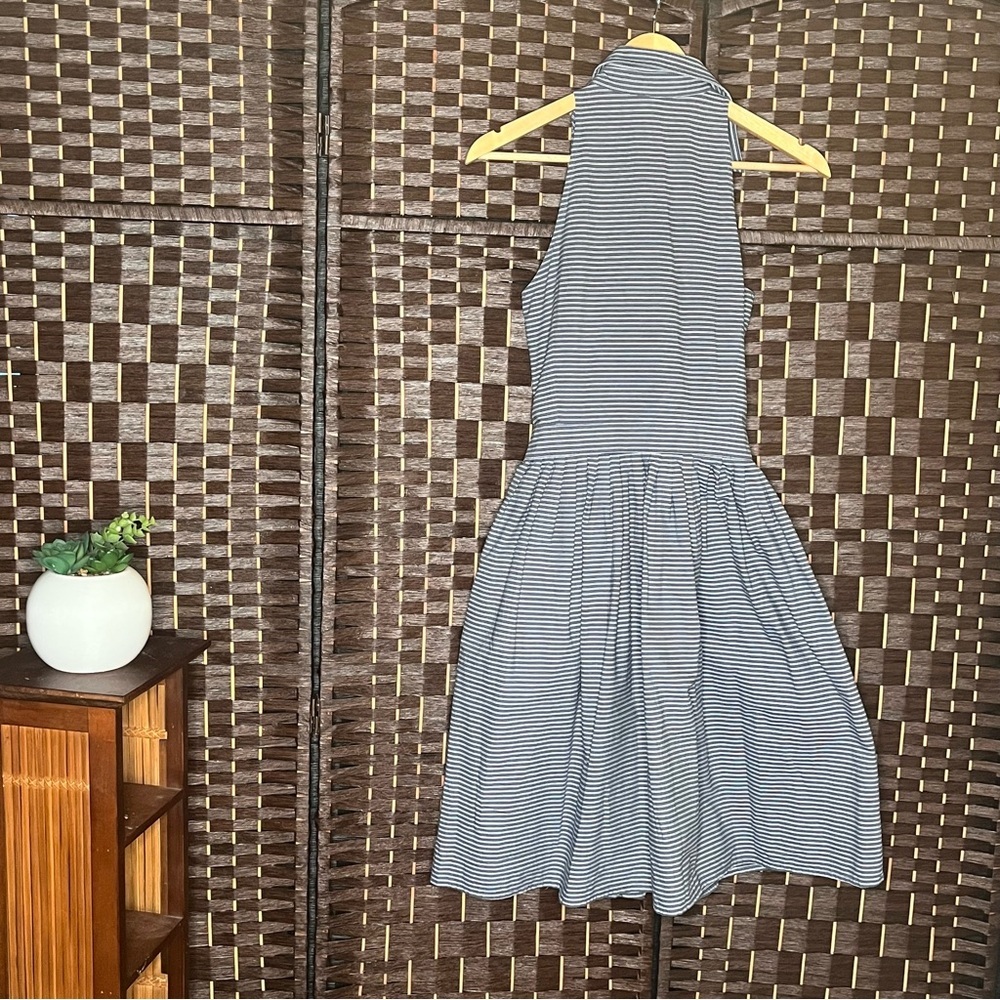 Michael Kors Blue and White Sleeveless Halter Sundress - Picture 4 of 8